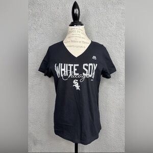 Chicago White Sox Sparkle Team V-Neck T-Shirt Girls Large NWOT